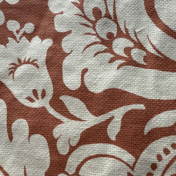 Pottery Barn Damask Print Coral Ivory Decorative Pillow Covers Set Of 2 24x24 - Picture 7 of 8